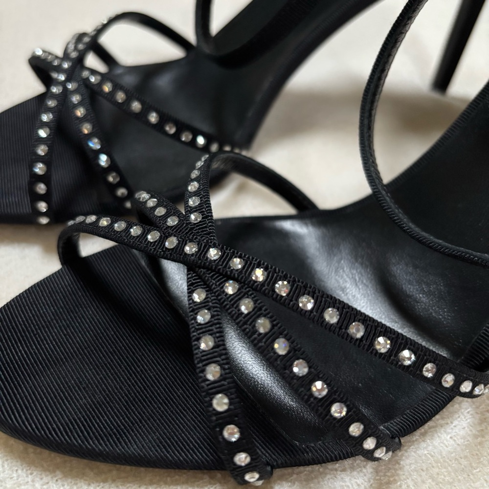 CELINE Soir Sandals in Grosgrain and Strass Crystals - Picture 15 of 16